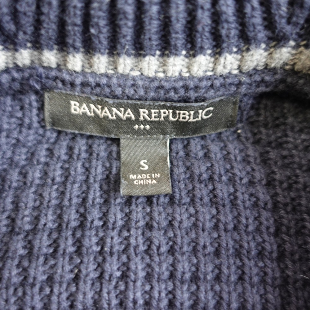Banana Republic Shawl‎ Collar Cardigan Mens S Blue Waffle Knit Cotton Sweater - Picture 3 of 9